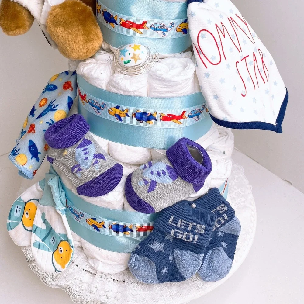 Aviator Pilot Diaper Cake, Baby Shower Gift